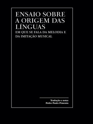 cover image of Ensaio sobre a origem das línguas